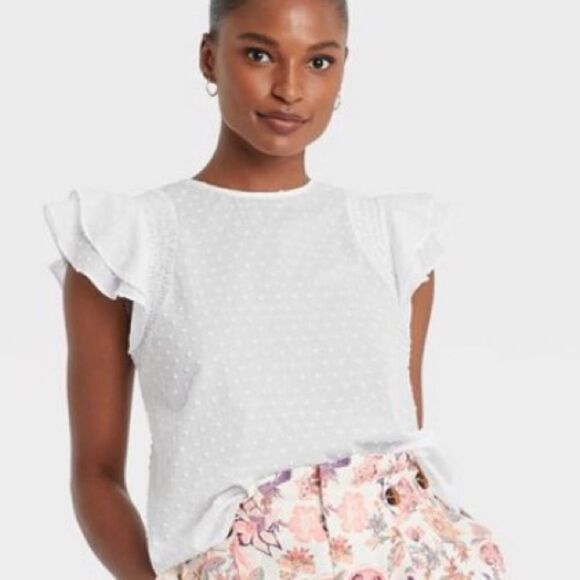 Who What Wear New Women’s Top Sleeveless Ruffle Blouse XS S NWT - Picture 1 of 12